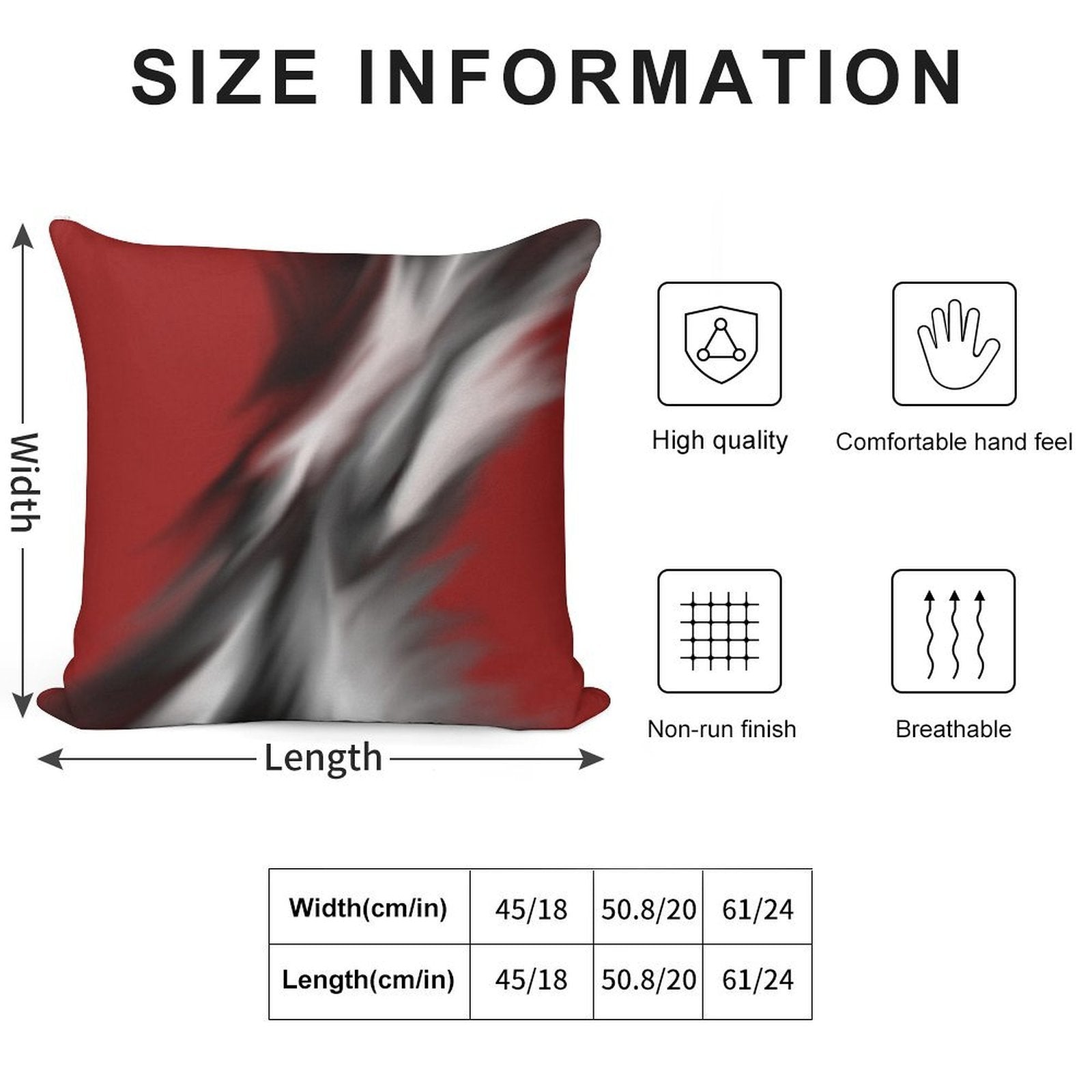 Decorative Red And Black Soft Anti-Pilling Throw Pillow