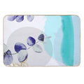 Botanical Boho Cyan Purple  Multi-Purpose Bath Mat