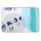 Botanical Boho Cyan Purple  Multi-Purpose Bath Mat