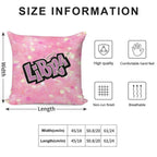 Libra Bratz Style - Iconic Pink Glitter Font Logo Cute Y2k Aesthetic Soft Short Plush Fabric Throw Pillow
