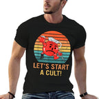 Let’s Start A Cult! Funny Retro  Heathered Texture T-Shirt