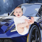 Digital Pop Art – Blue Chevrolet Corvette Stingray C7 VII Premium Throw Blanket