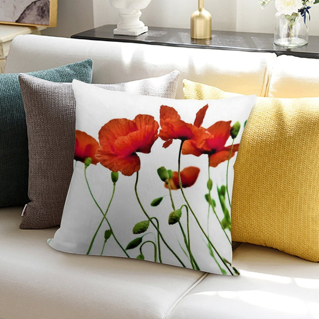 Poppies Soft Easy Maintenance Throw Pillow