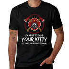 Funny Firefighter Crew Save Your Kitty Proud Fireman  Wrinkle-resistant T-Shirt