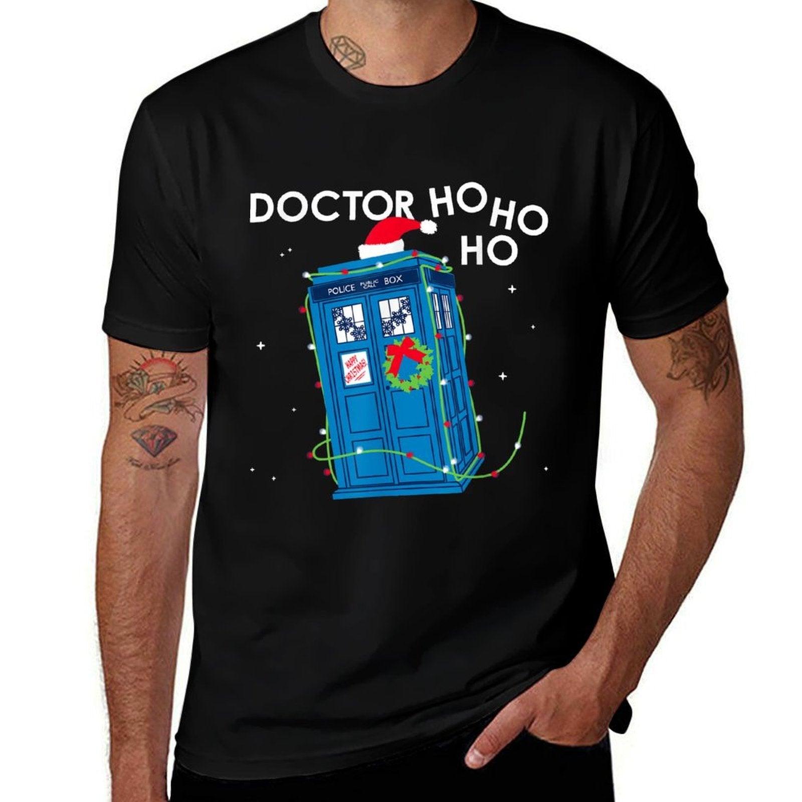Funy Doctor Ho Ho Ho Christmas Apparel  Durable T-Shirt