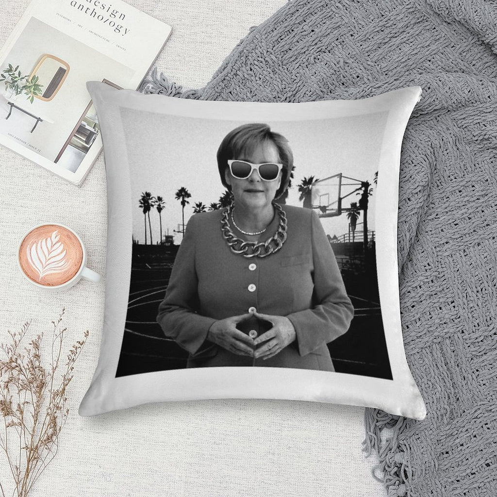 Swagela Merkel - Dark Soft Washable Throw Pillow