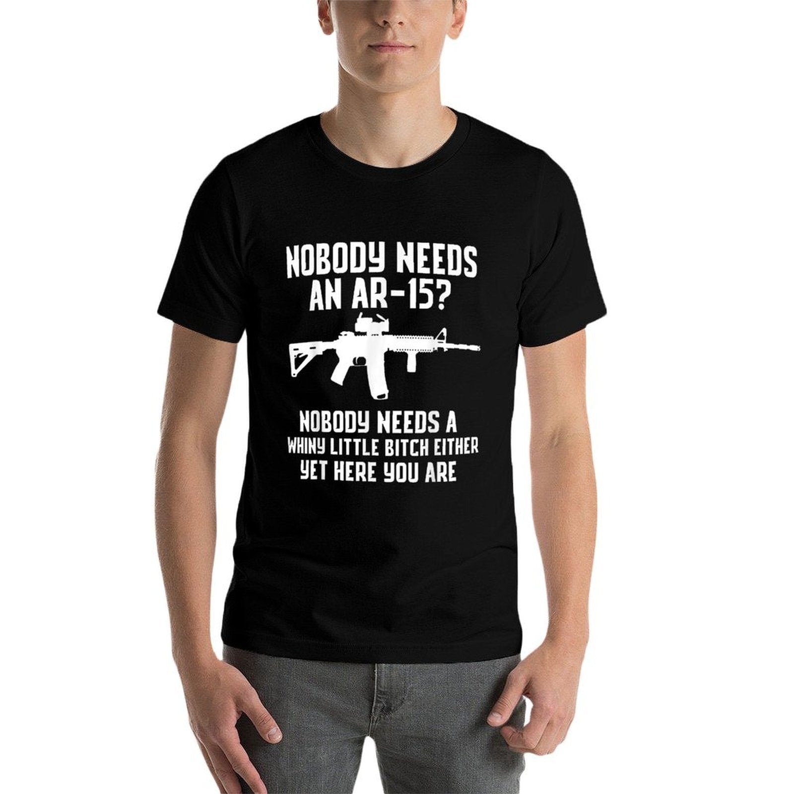 Nobody Needs An AR-15 Funny Pro Gun Red Dot AR  Vintage-inspired T-Shirt