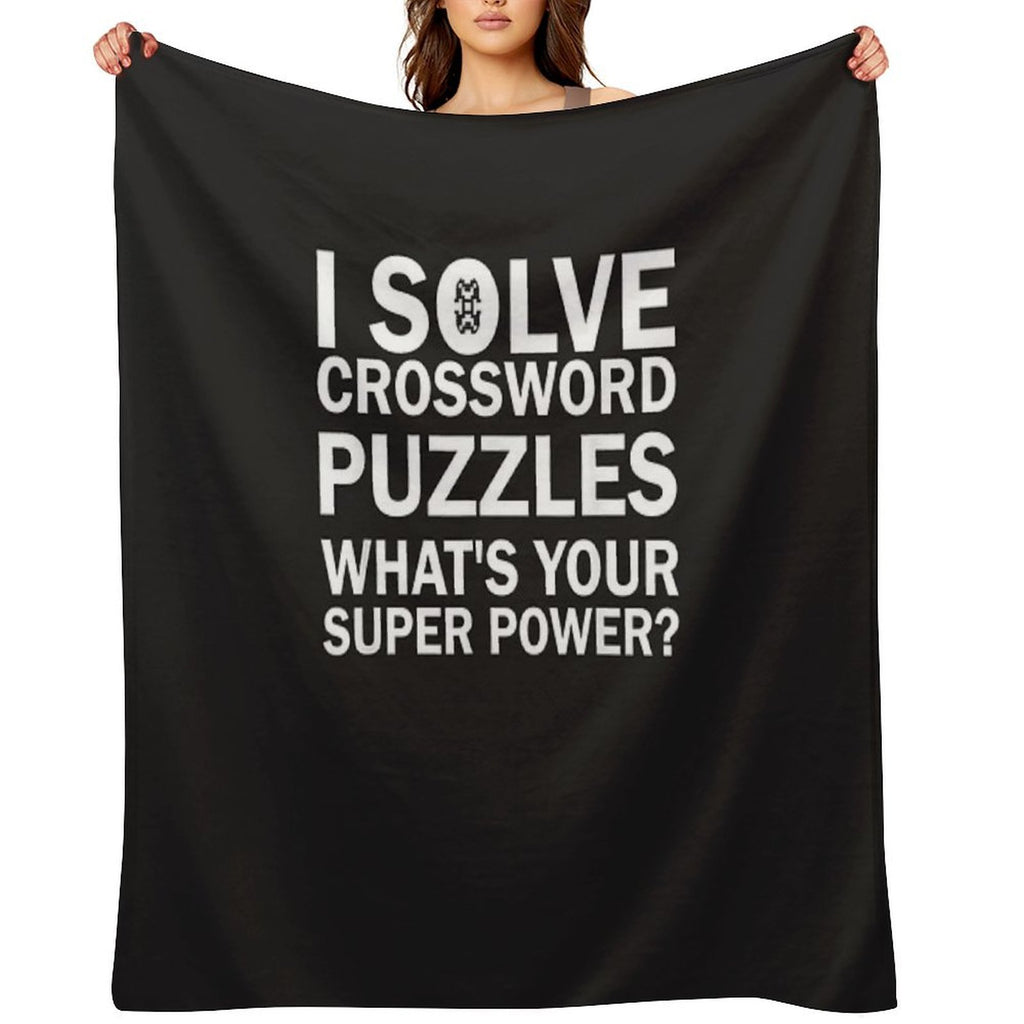 Crossword Puzzle Tee, Crossword Puzzle Gift, Solve Crossword.png Velvety-soft Throw Blanket