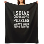 Crossword Puzzle Tee, Crossword Puzzle Gift, Solve Crossword.png Velvety-soft Throw Blanket