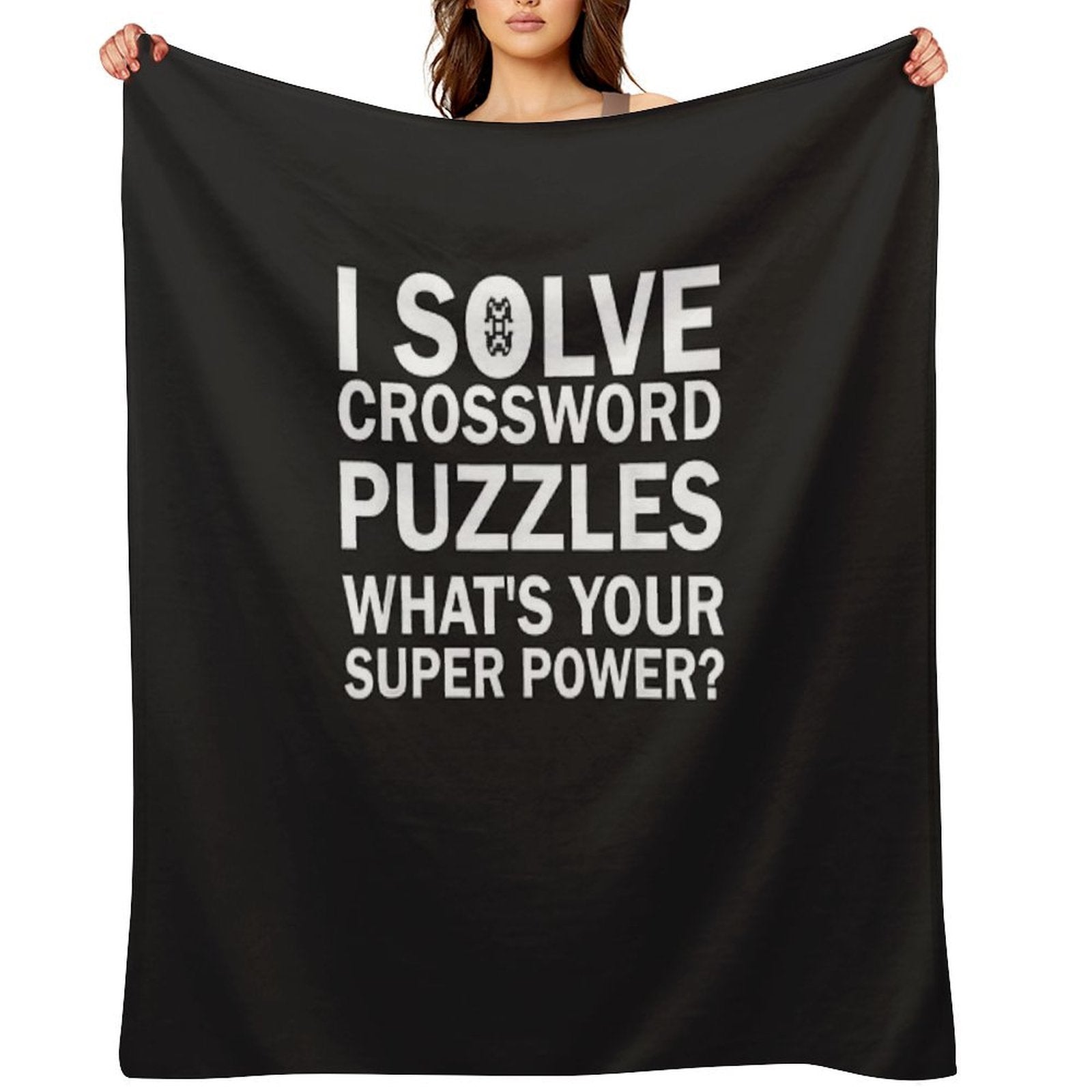 Crossword Puzzle Tee, Crossword Puzzle Gift, Solve Crossword.png Velvety-soft Throw Blanket