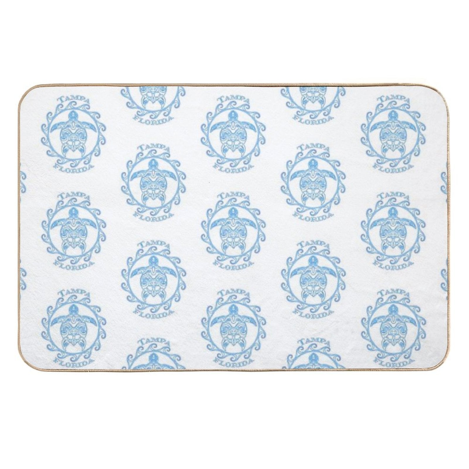 Tampa Florida Tribal Sea Turtle Summer Beach  Rapid-Drying Bath Mat