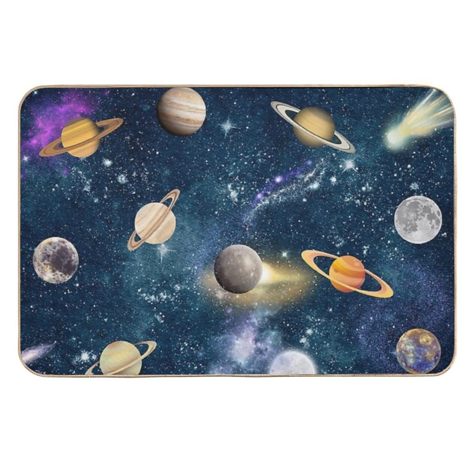 Planets in Galaxy Space  Bath Mats  Easy To Clean Bath Mat