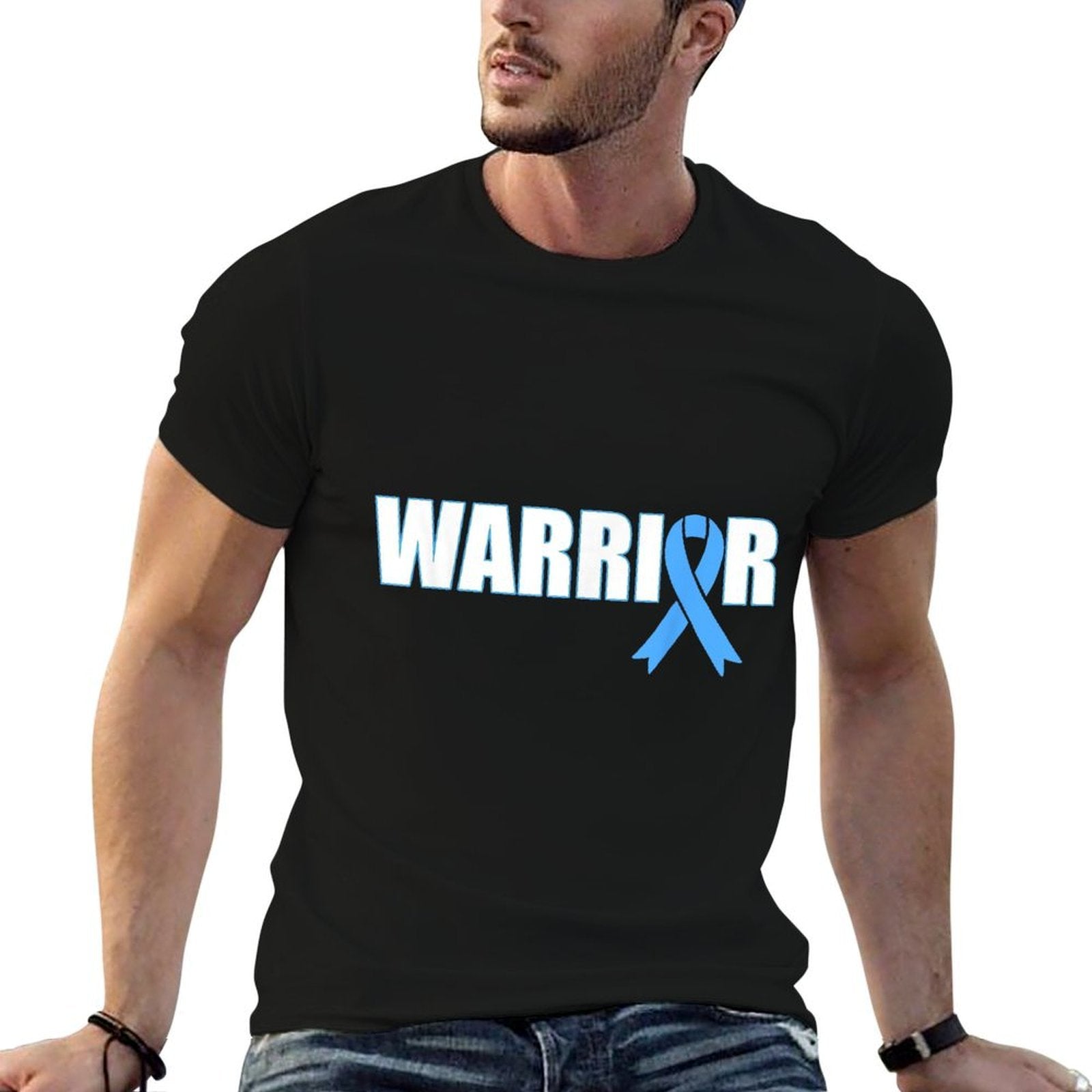 Prostate Cancer Warrior - Light Blue Ribbon for Men  Vintage-inspired T-Shirt