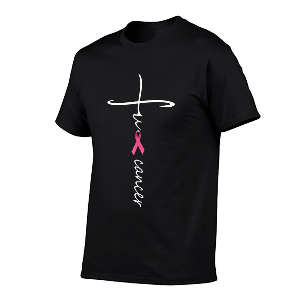Funny Fuck Cancer Faith Breast Cancer Awareness  Rolled Sleeves T-Shirt