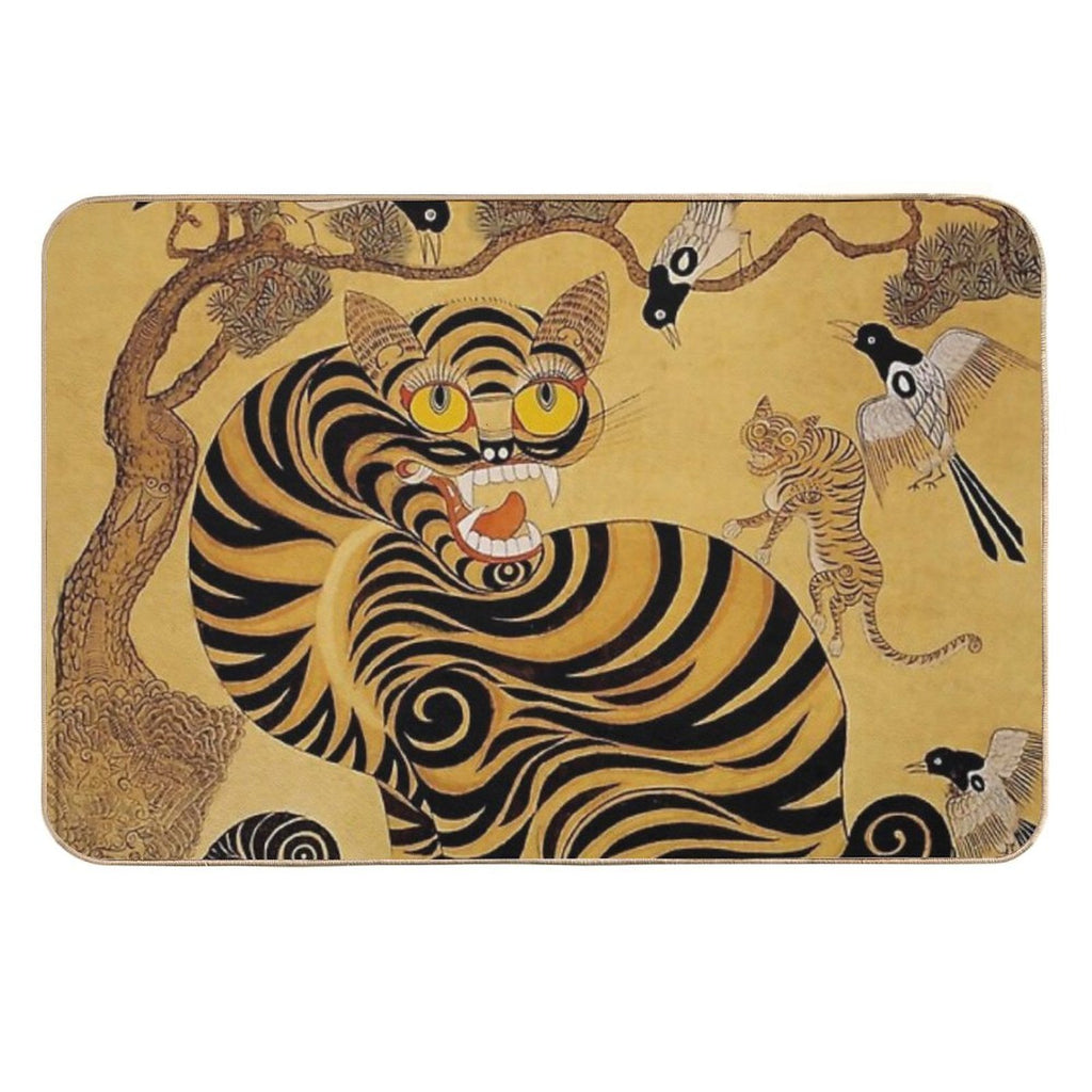 Traditional Korean Minhwa Tiger  Slip-Resistant Bath Mat