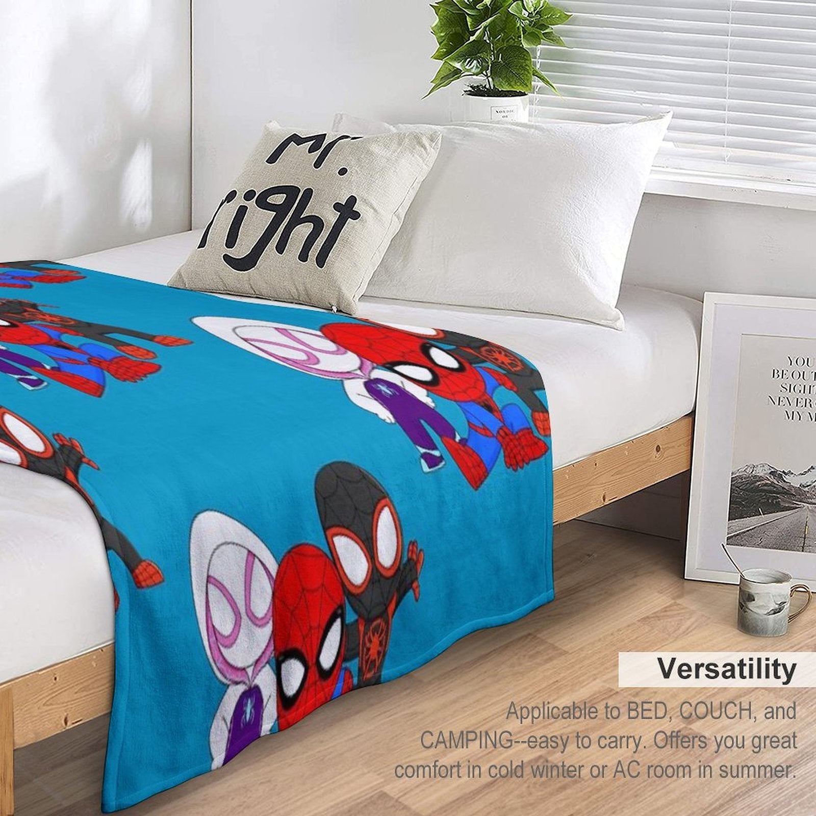 Cute Spiders Friends, Spider Ghost Girl, Cute Baby Spidey Black, Amazing Friends, Cartoon Ghost Easy Care Throw Blanket