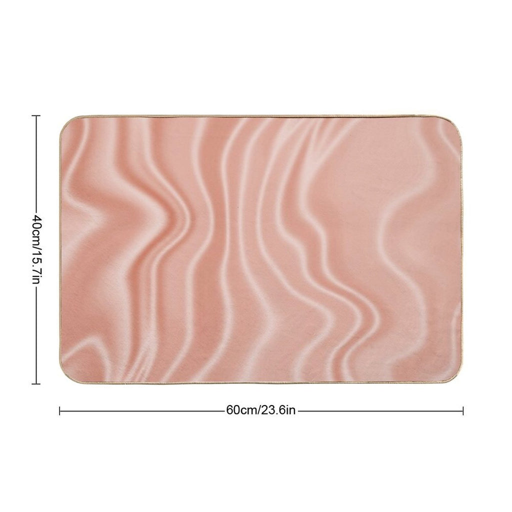 Blush SilkSatin Effect Pink  Slip-Resistant Bath Mat