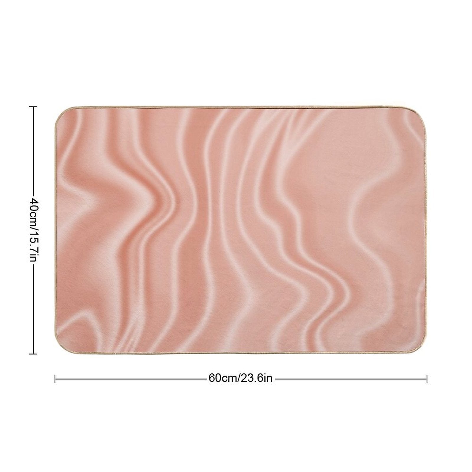 Blush SilkSatin Effect Pink  Slip-Resistant Bath Mat