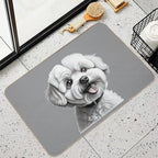 Bichon Frise Dog  Stain-Proof Bath Mat
