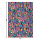 Popping Color Painted Floral on Grey Lightweight Throw Blanket