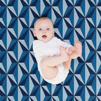 Blue Texture Velvety-soft Throw Blanket