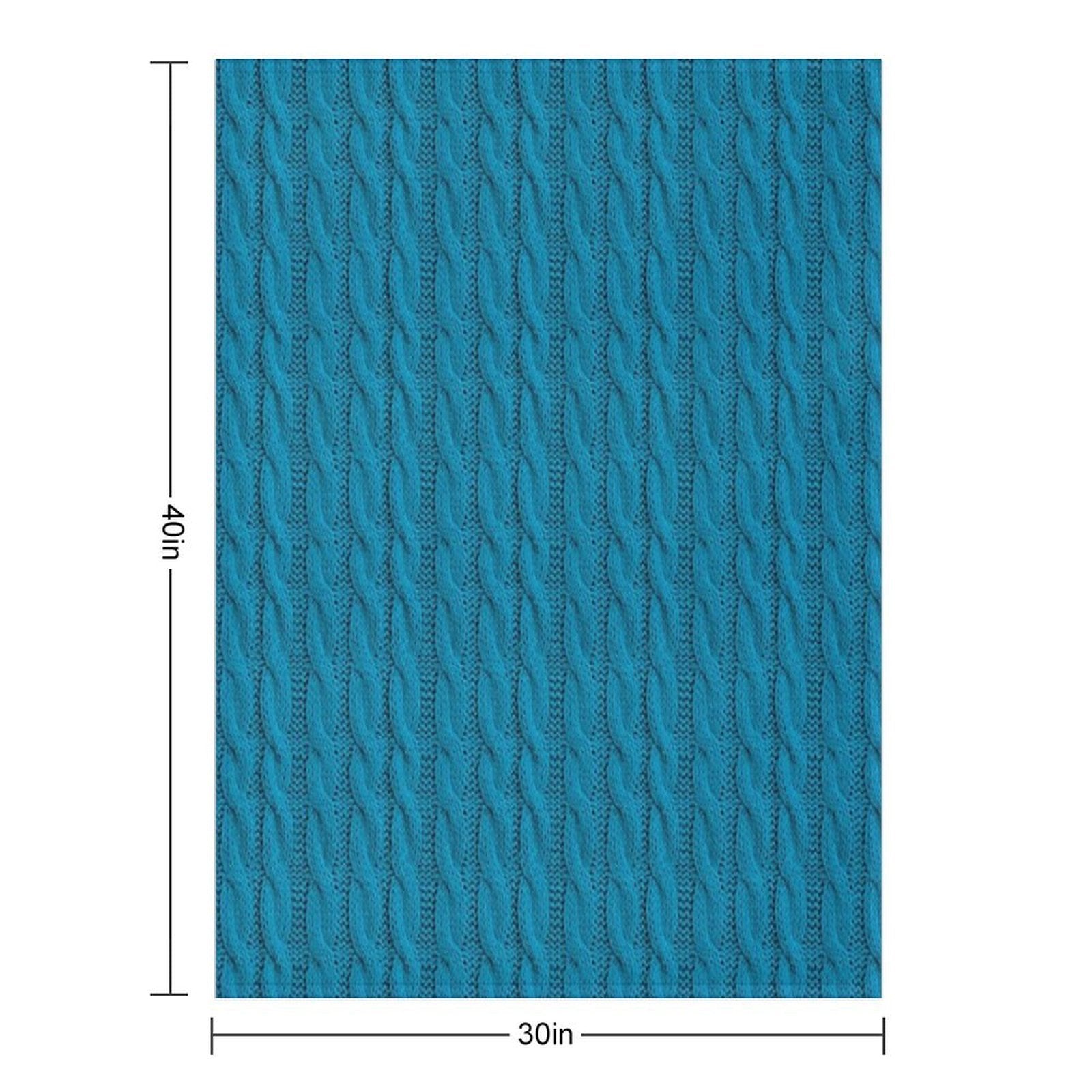 Teal  Blue Cable Knit Sweater Knitting Design Durable Throw Blanket