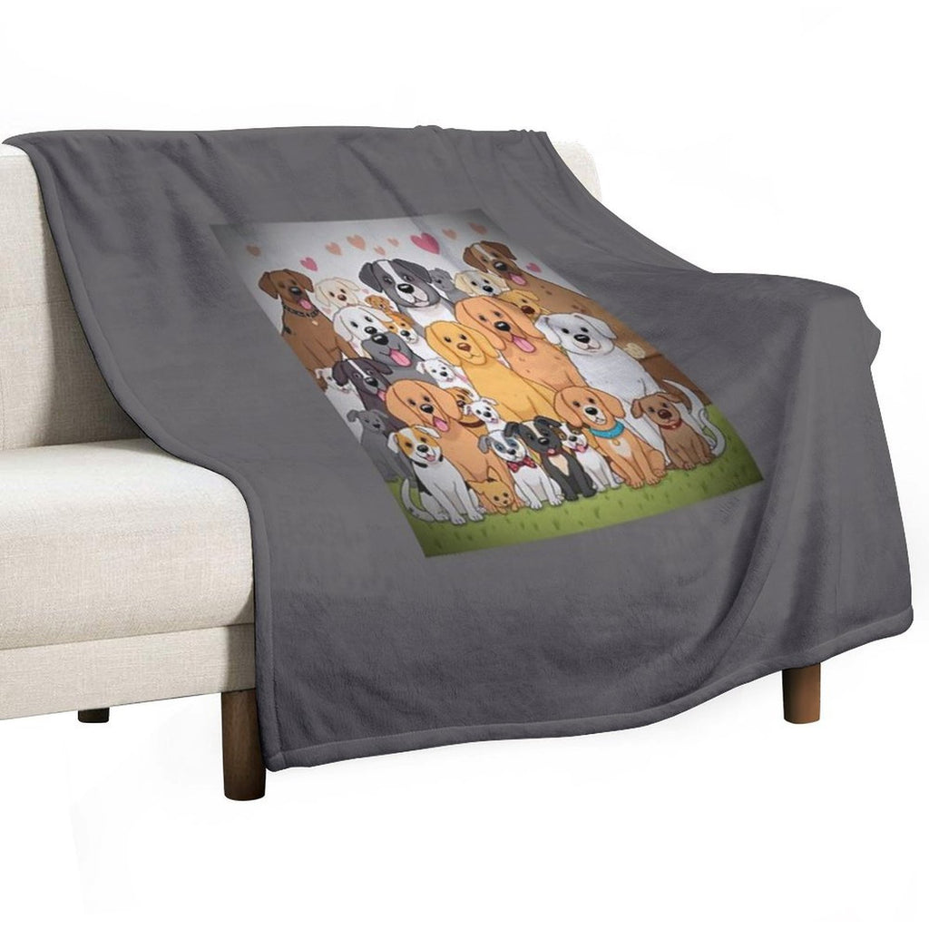 Cute Dogs Machine-washable Throw Blanket