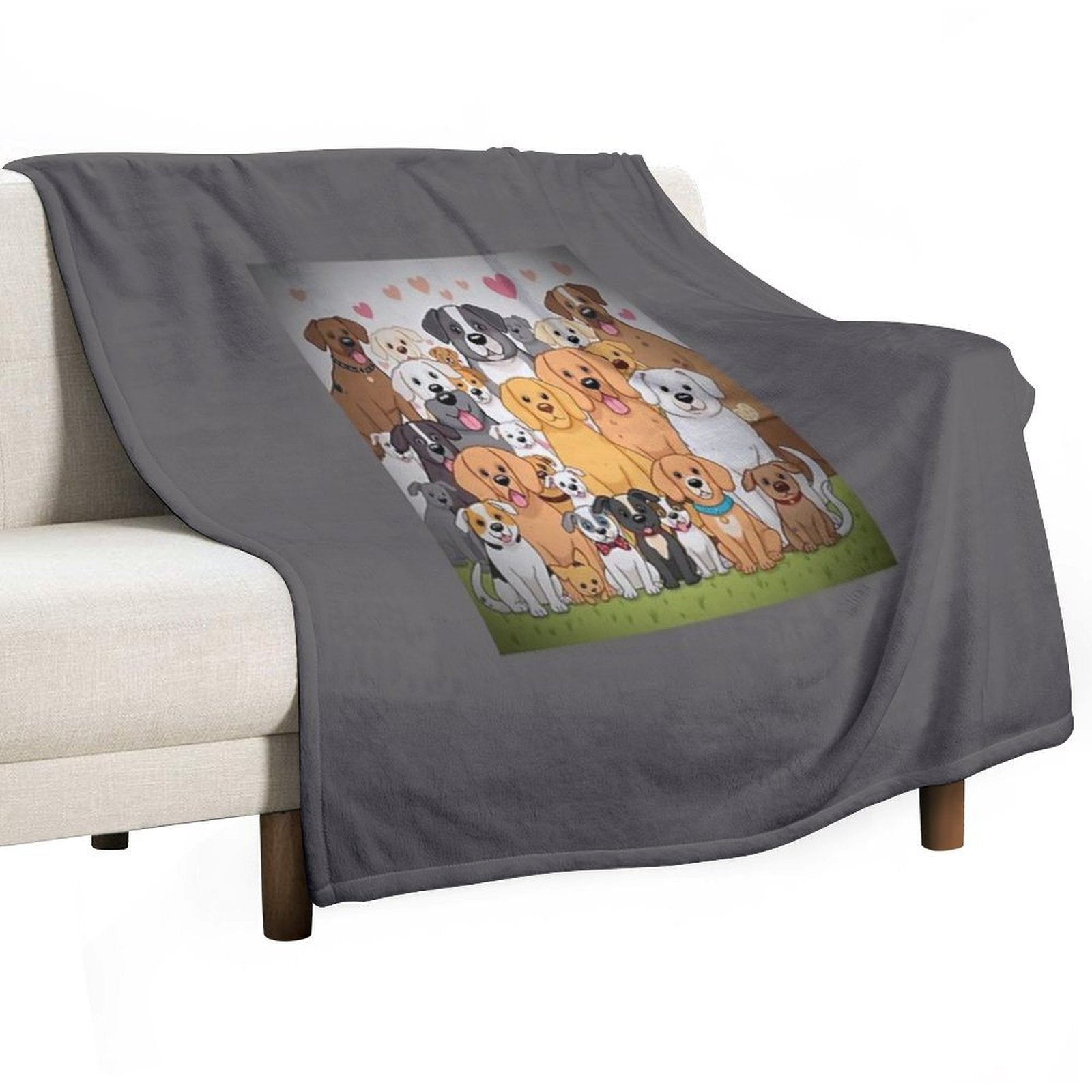 Cute Dogs Machine-washable Throw Blanket