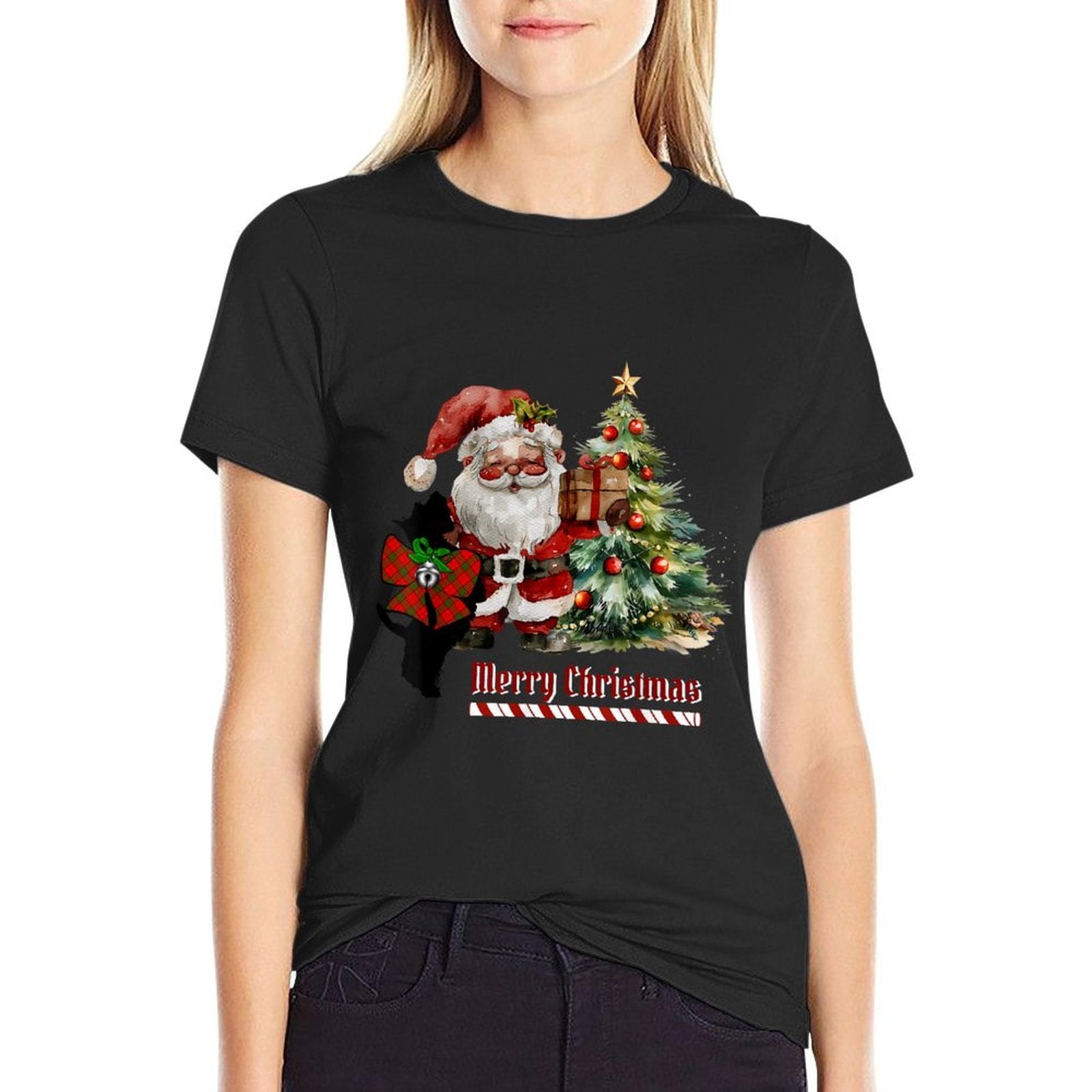 Maxwell Clan Scottie Dog Christmas  Eco-friendly Material T-Shirt