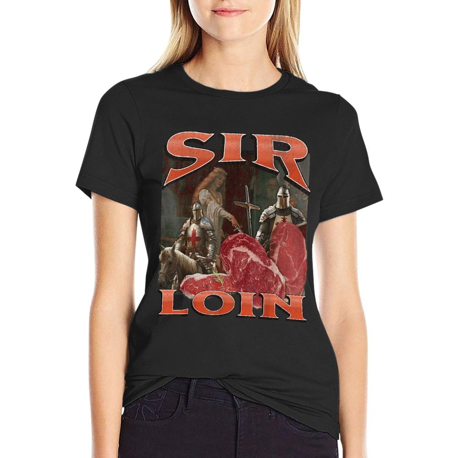 Sir Loin Funny Offensive Knight Pun Meme Bootleg Graphic  Wrinkle-resistant T-Shirt