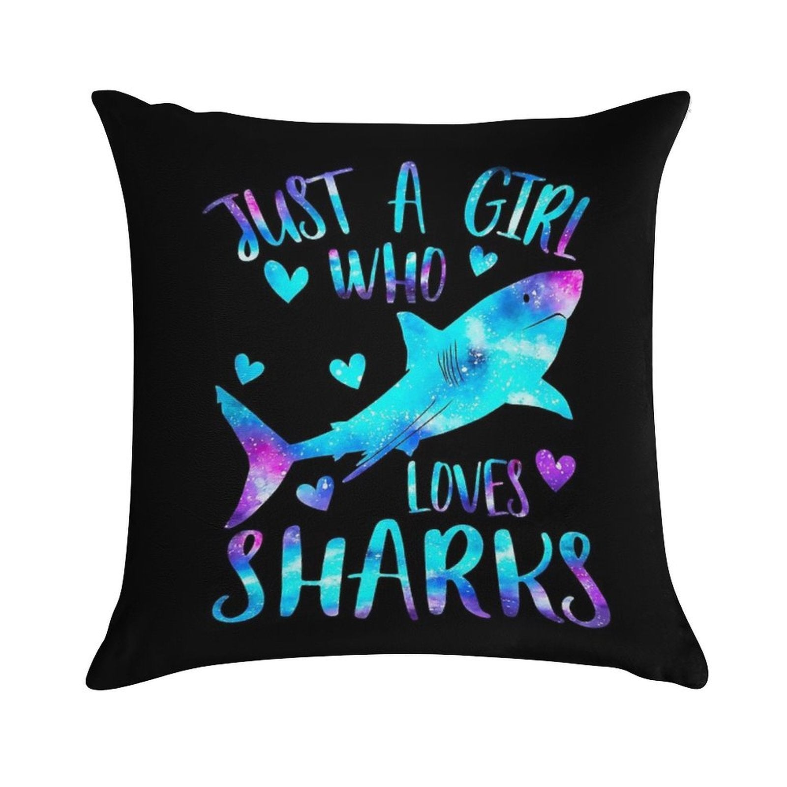 Just A Girl Who Loves Sharks Soft High-Density Material Throw Pillow