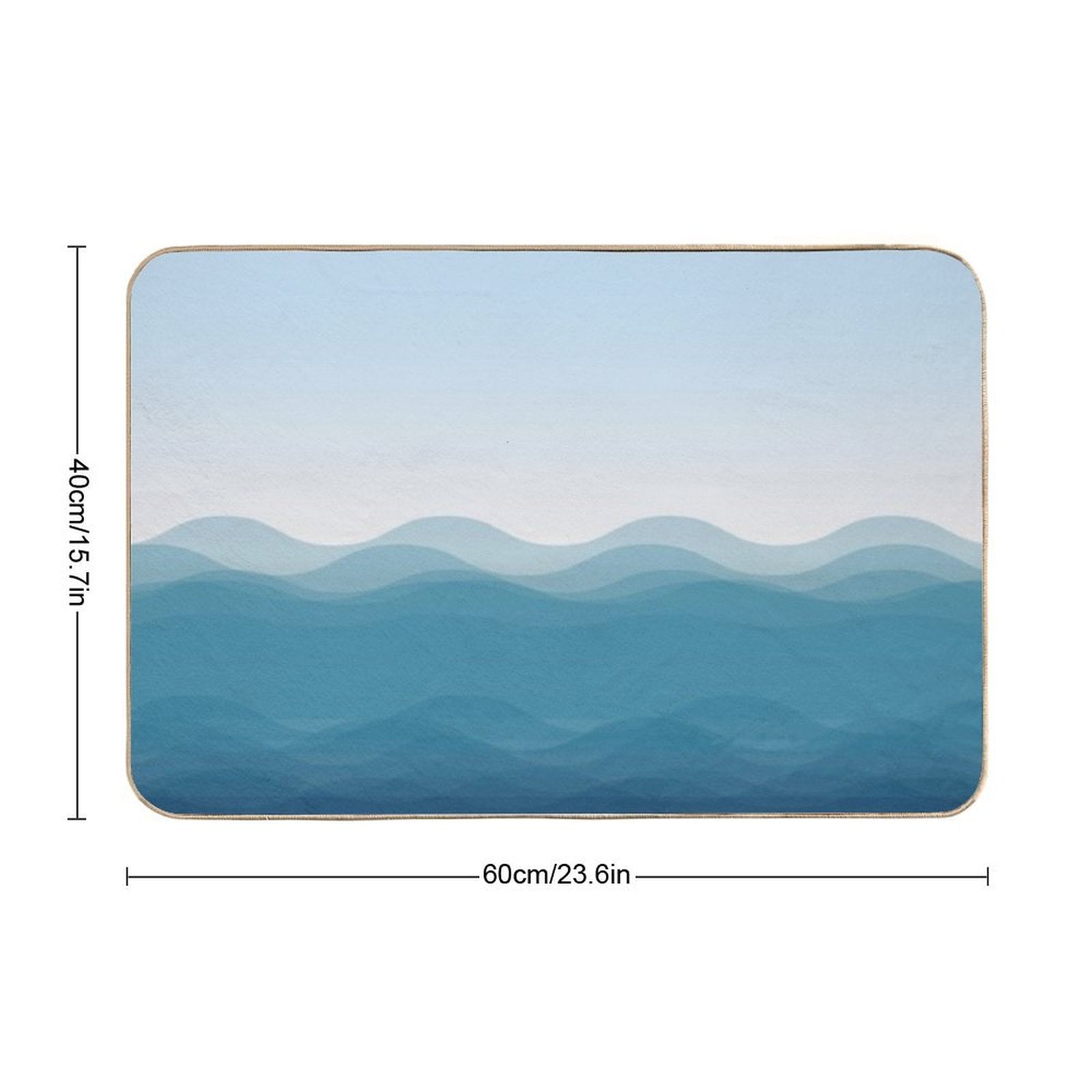 Big Blue Waves Seamless Pattern  Long-Lasting Bath Mat