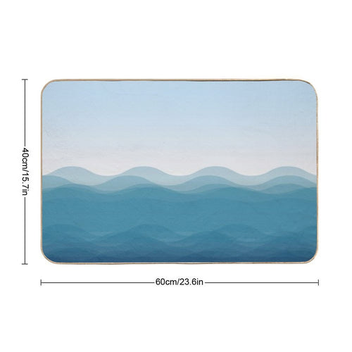 Big Blue Waves Seamless Pattern  Long-Lasting Bath Mat