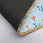 Flowers with Crescent Moon  Dirt-Trapping Bath Mat