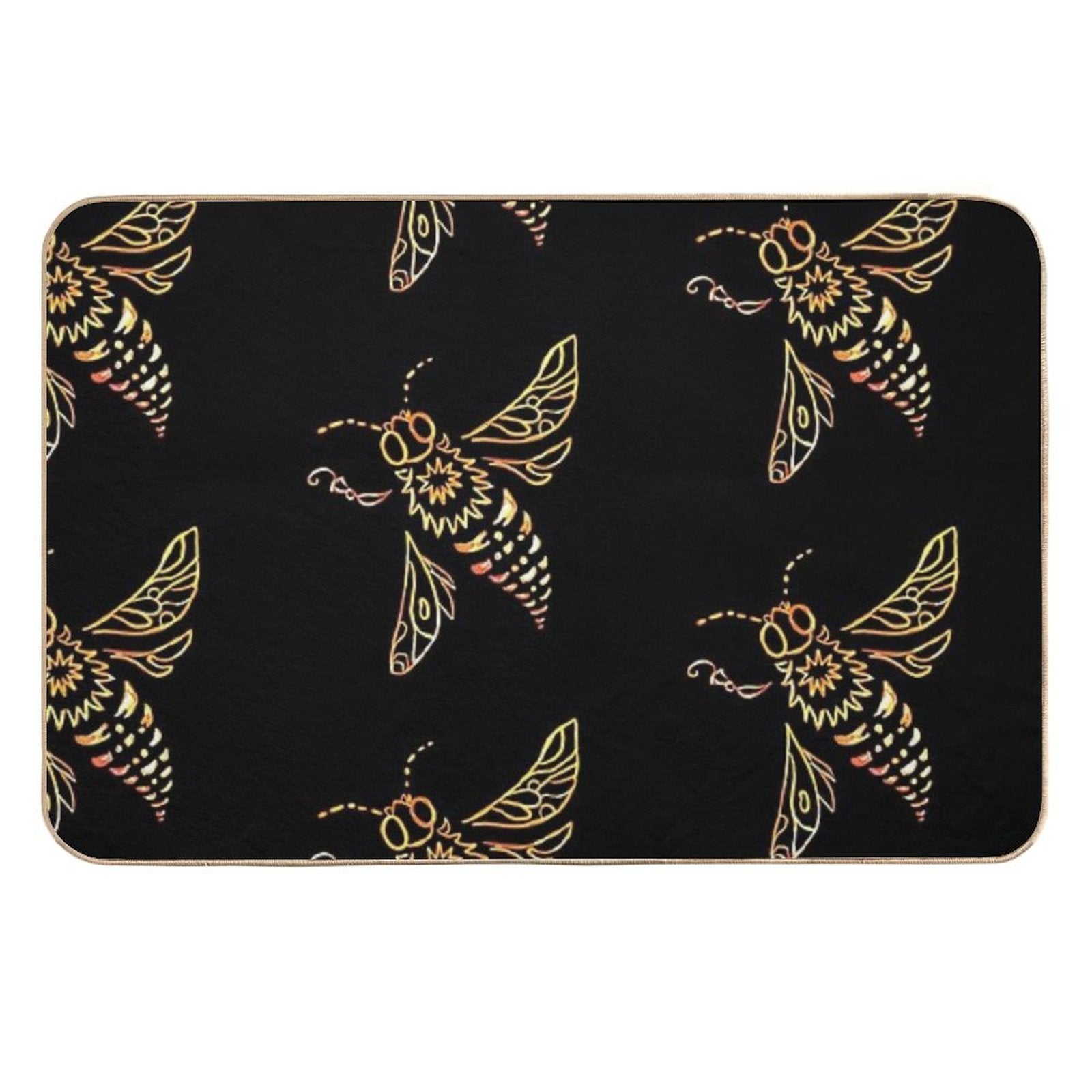 The Golden Bee Flies  Multi-Purpose Bath Mat