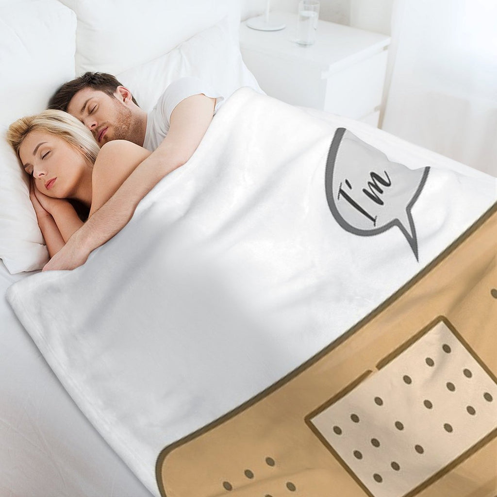 I'm OK Funny Bandages Adorable Cartoon First Aid Kit It Will Be Ok All-season Throw Blanket