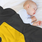 The Van Life Logo Grey Yellow Lightweight Throw Blanket