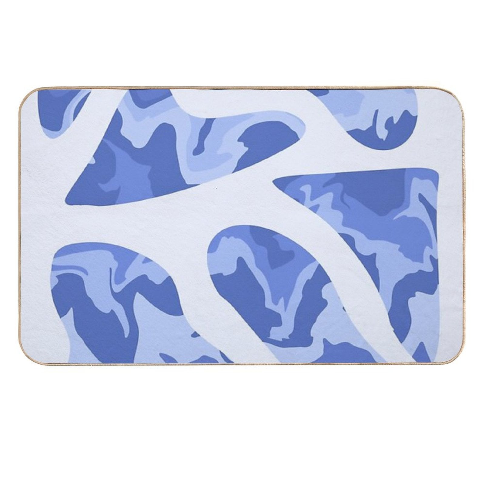 Swirly Blue Retro Splash  Slip-Resistant Bath Mat