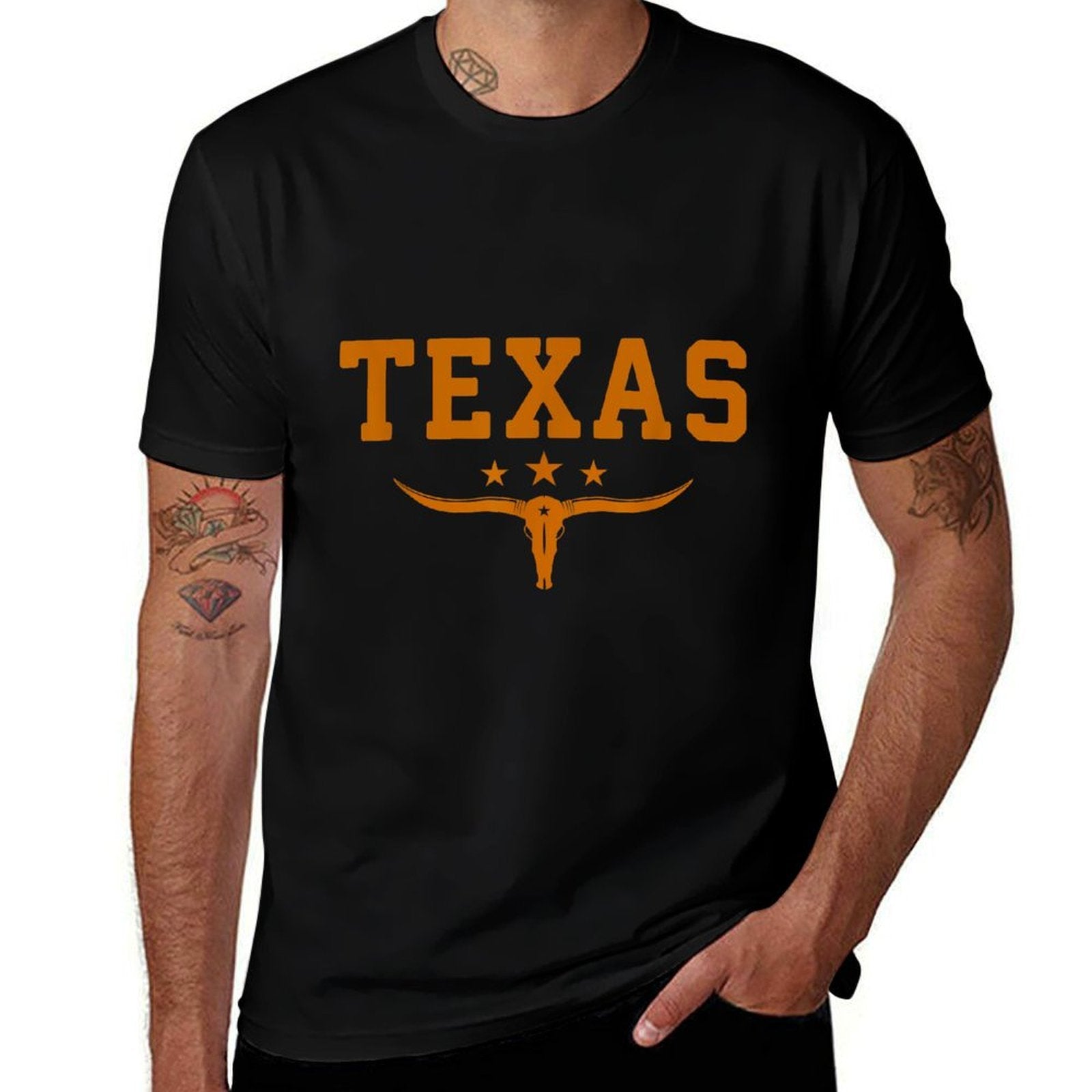 Distressed Texas Apparel  Trendy Pattern T-Shirt
