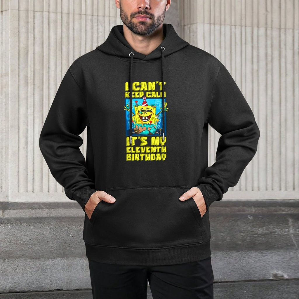 Mademark X SpongeBob SquarePants - I Can't Keep Calm Its My Eleventh Birthday 11th Birthday Boy Cotton-Polyester Blend Hoodie
