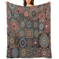 Dazzling Style Red And Golden Stars Pattern Easy Care Throw Blanket