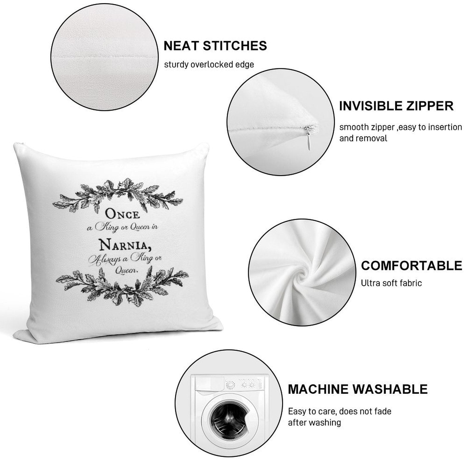 Once A King Or Queen Soft Luxury Feel Throw Pillow