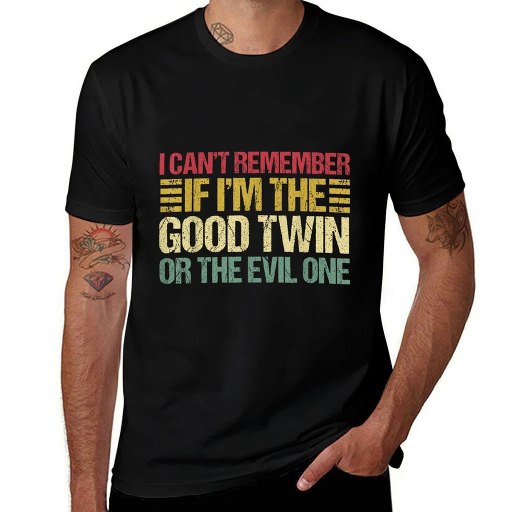 Funny Twin Am I The Good Twin Or The Evil One Vintage Twins  Classic T-Shirt