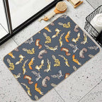 Chub Geckos in Dark Grey  Absorbent Bath Mat