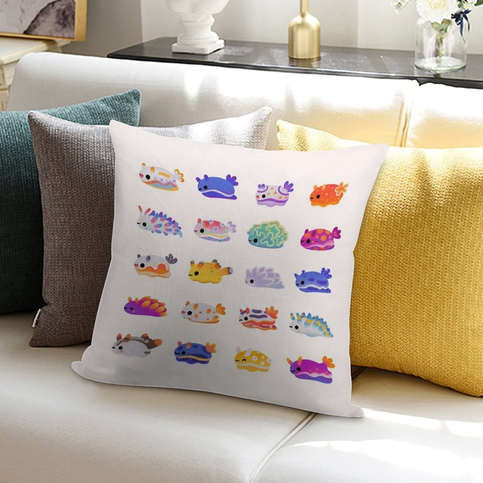 Sea Slug Day - Bright Soft Warmth Comfort Throw Pillow