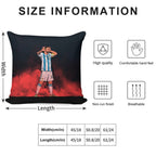 Leo Messi Celebration Vs Netherlands Soft Reinforced Edging Throw Pillow