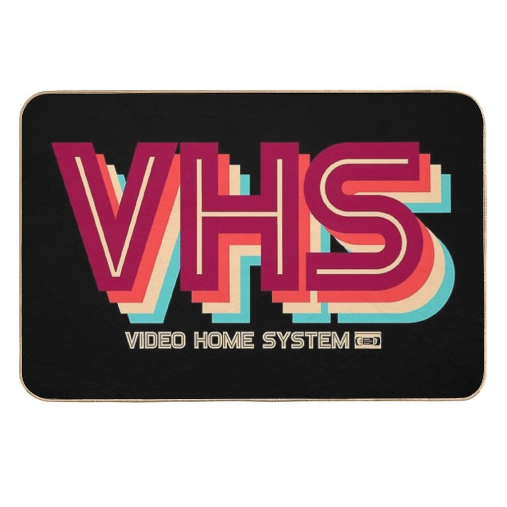 VHS Video Home System - Retro 1980's Video  Fade-Resistant Bath Mat