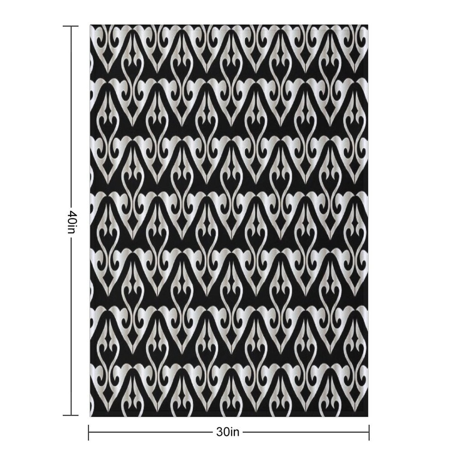 Black And White Floral Decorative Pattern All-season Throw Blanket