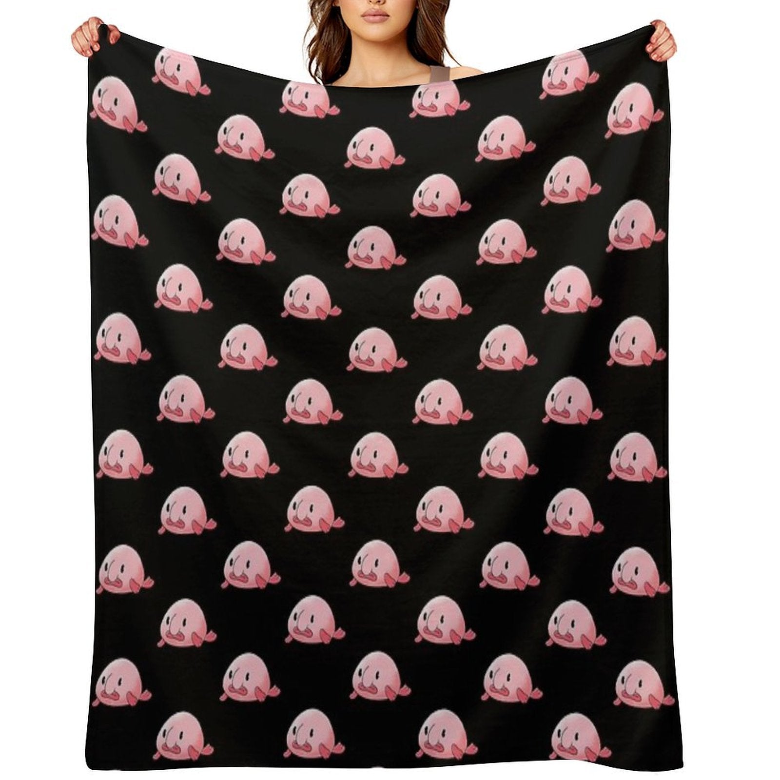 Cute Blobfish Shrink-resistant Throw Blanket