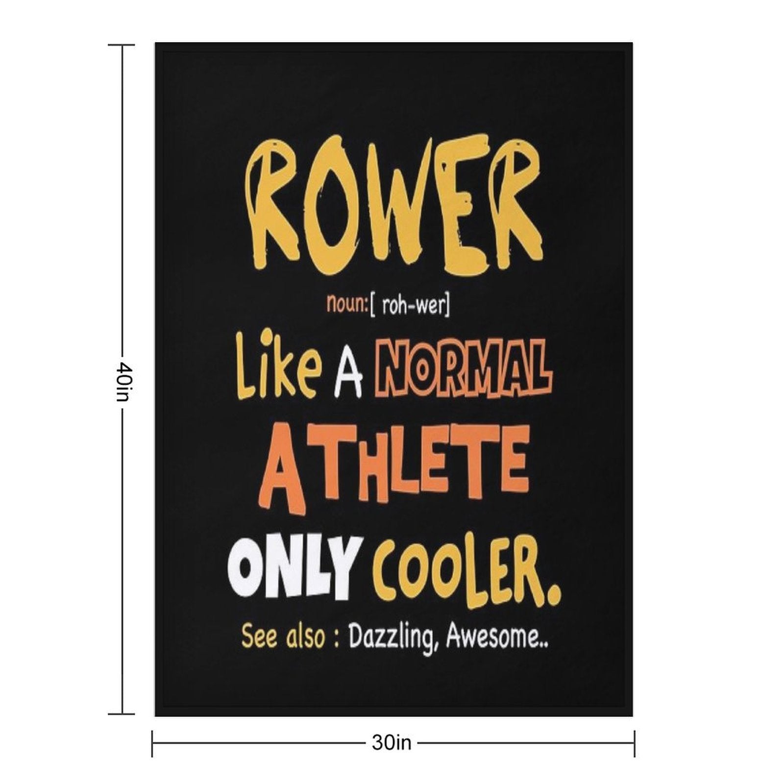 Funny Rower Definition   Rowing Athlete  Rowing College  Rowing Gift Idea Velvety-soft Throw Blanket